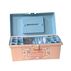 Wilton Cake Decorating Caddy & Tools 2109-859 Blue Cream Vintage 1999 Case Only